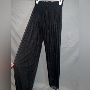 Sheer Black Wide-Leg Pants